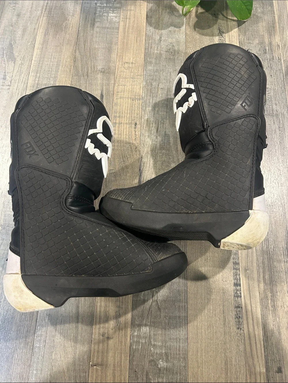 Fox Kids Black Boots with White Logo Accents